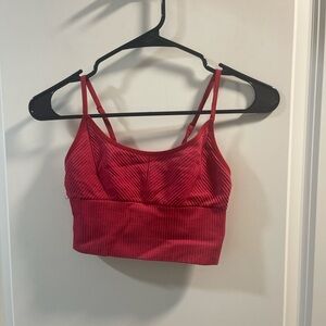 Pink Active Red Women's Ribbed Crop Top